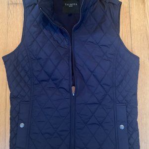 Talbots Diamond Quilted Vest, Navy, PM